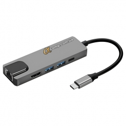 Хаб USB Type-C 5in1 USB3.0 • PD • HDMI • RJ45