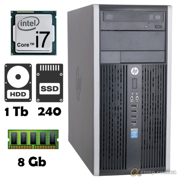 Компьютер HP 6300 (i7-2600S/8Gb/1Tb/ssd 240Gb) БУ