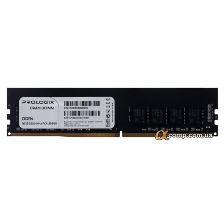 Модуль памяти DDR4 16Gb Prologix 3200