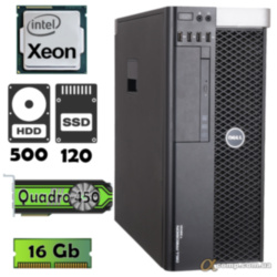 Компьютер DELL T3600 (Xeon E5-1620/16Gb/500gb/ssd 120Gb/Quadro 450) БУ
