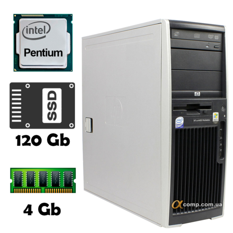 Компьютер HP xw4400 (Core2Duo E4300/4Gb/ssd 120Gb/Quadro NVS290) БУ