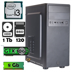 Компьютер AlphaPC P8101 (i3-8100/1060 3Gb/8Gb/ssd 120Gb/1Tb) renew