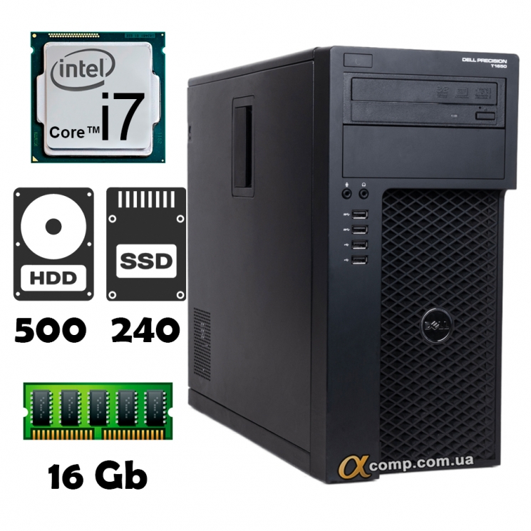 Dell Precision T1650 (i7 3770 • 16Gb • 500Gb • ssd 240Gb) MT