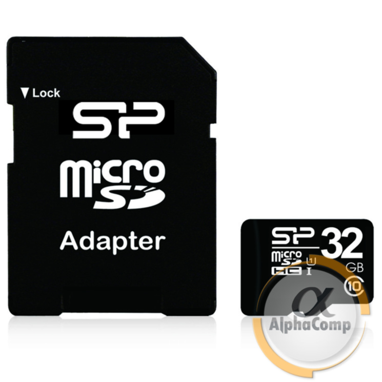 карта памяти microSD 32Gb Silicon Power SDHC (class 10) с адапт. (SP032GBSTH010V10-SP)