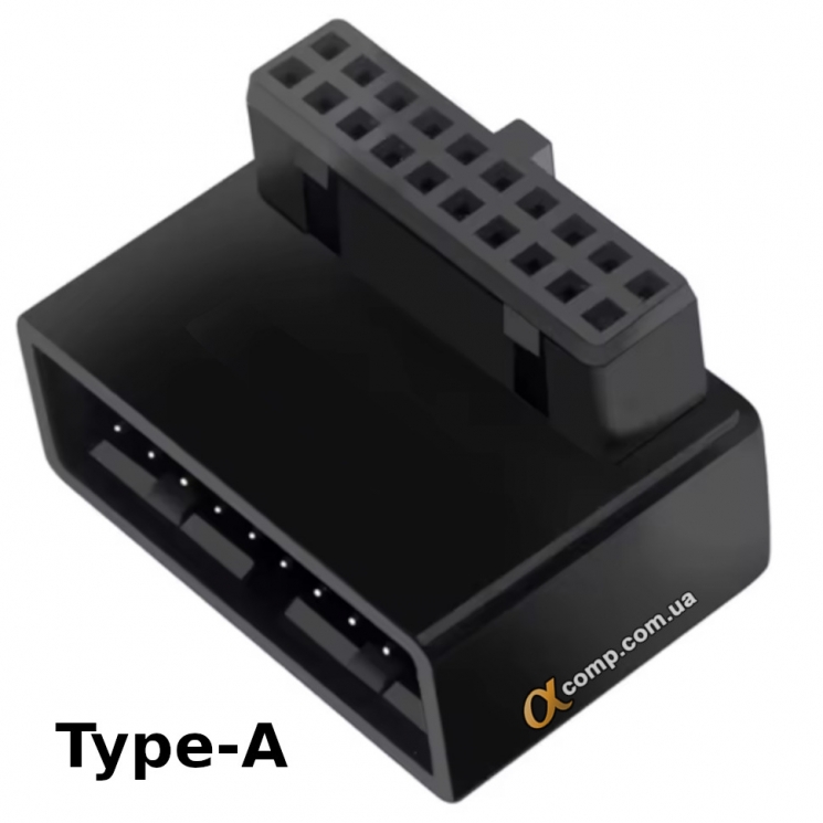 Переходник USB 3.0 угловой 20pin Type-A