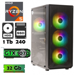 AlphaPC (Ryzen 5 2600 • GTX1070 • 32gb • 1Tb • ssd 240Gb) ARG2-T201