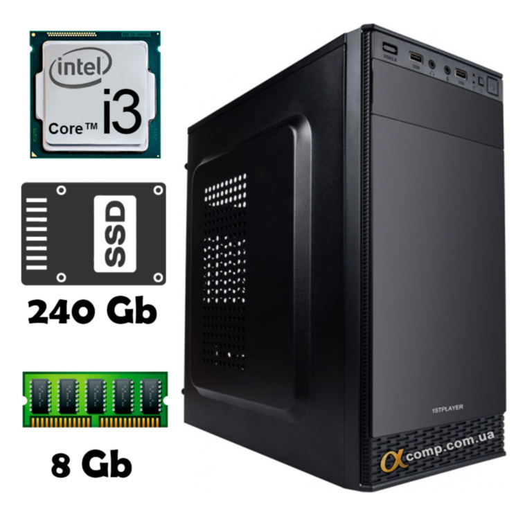 AlphaPC T2101 (i3-2100 • 8Gb • ssd 240Gb) R2-T101