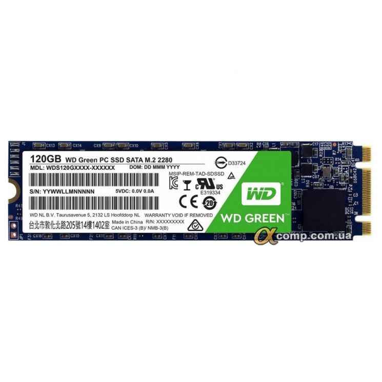 Накопитель SSD M.2 120Gb Western Digital Green M.2 2280 SATA III (WDS120G2G0B) БУ