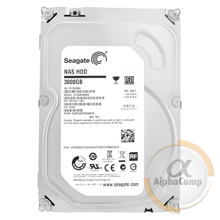 Жорсткий диск 3.5" 3Tb Seagate ST3000VN000 (64Mb • 5900 • SATA3) БВ