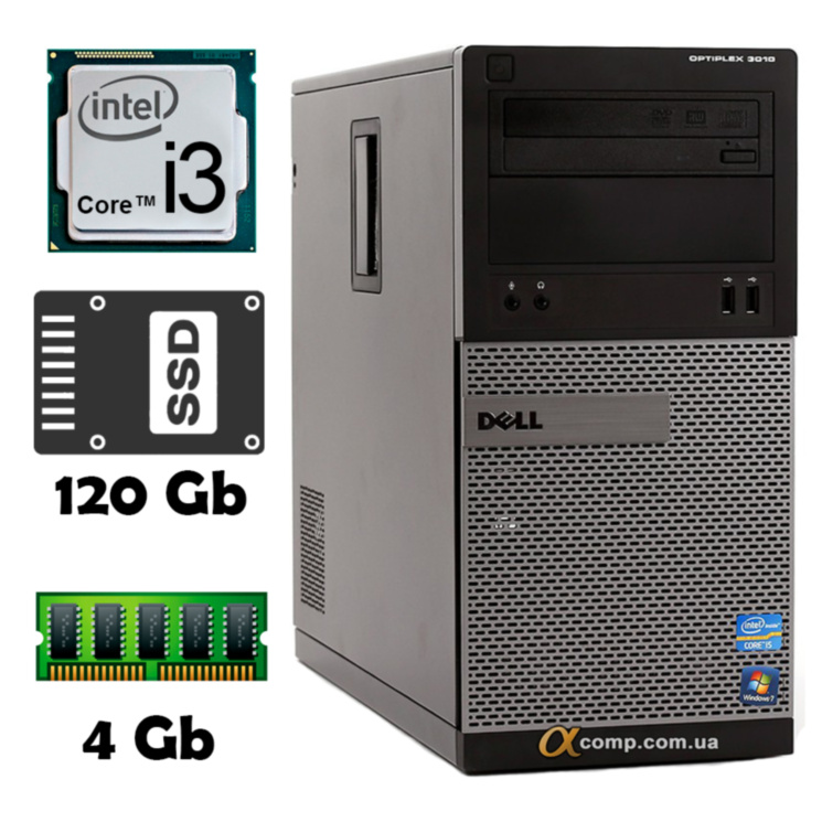 Компьютер Dell 3010 (i3-2100/4Gb/ssd 120Gb) БУ