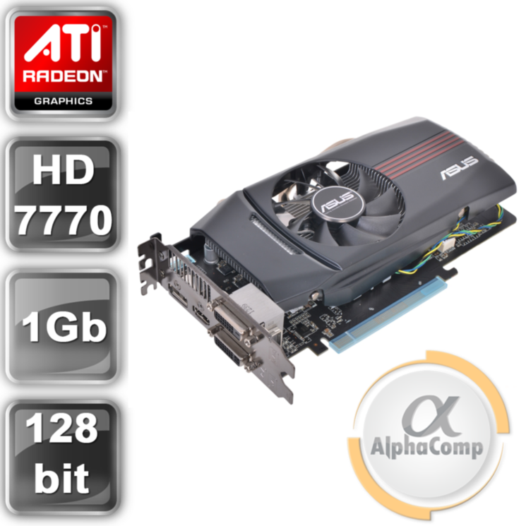 Видеокарта PCI-E ATI Asus HD7770 (1Gb/GDDR5/128bit/HDMI/DVI) БУ
