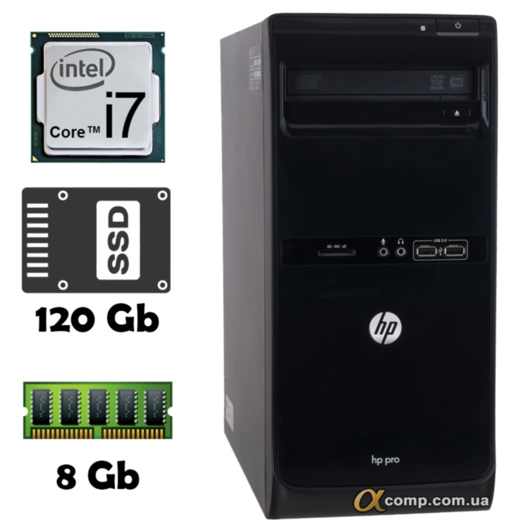 Компьютер HP 3400 (i7-2600/8Gb/ssd 120Gb) БУ
