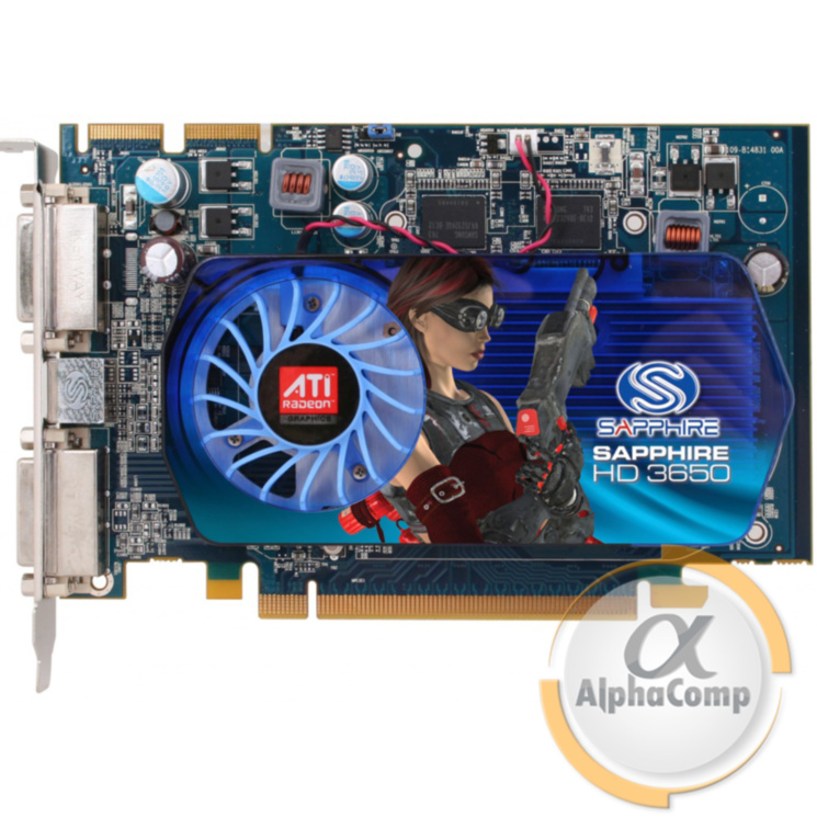 Видеокарта PCI-E ATI Sapphire HD3650 (512Mb/DDR3/128bit/2*DVI/TV) БУ