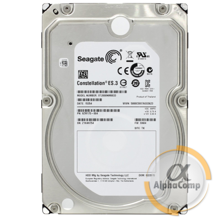 Жесткий диск 3.5" 2Tb Seagate ST2000NM0033 (128Mb/7200/SATAIII) БУ