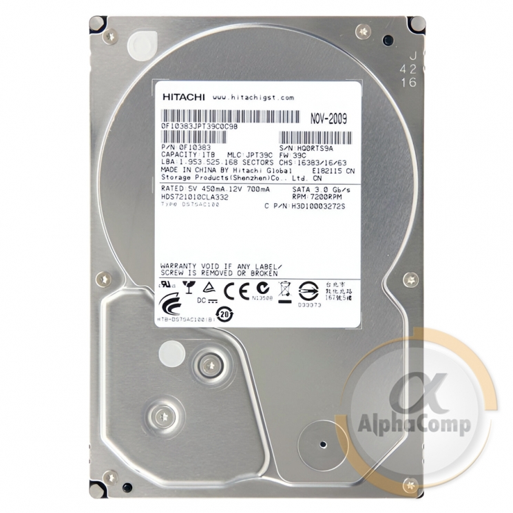 Жорсткий диск 3.5" 1Tb Hitachi HDS721010CLA332 (32Mb • 7200 • SATAII) БВ