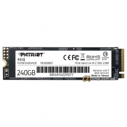 Накопитель SSD M.2 240Gb Patriot P310 M.2 2280 PCIe 3.0 ×4 NVMe TLC (P310P240GM28) 1000/1700