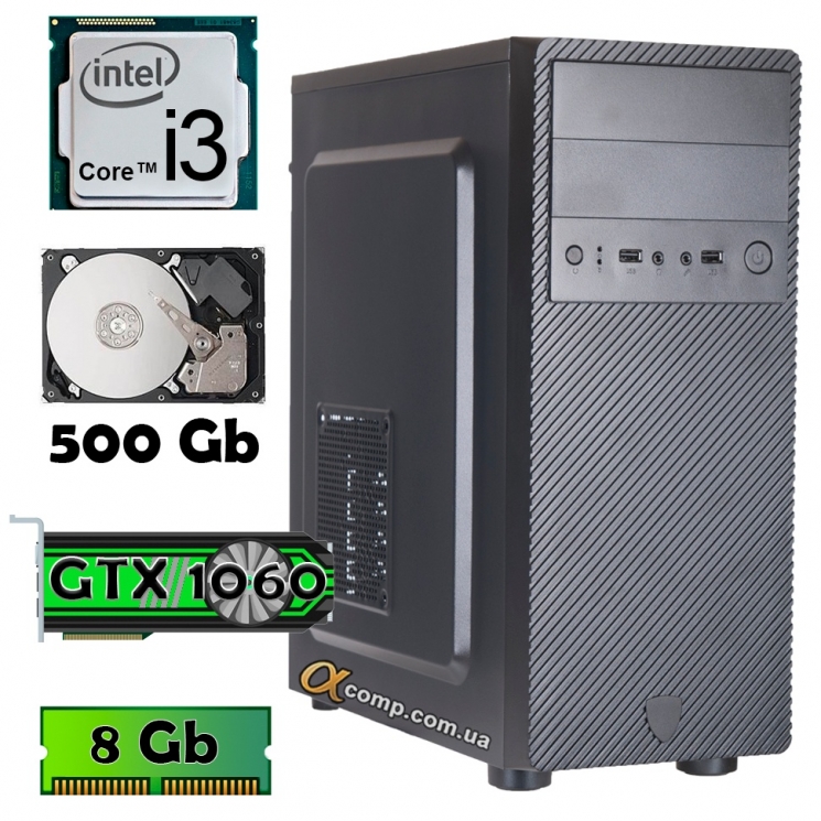 Компьютер AlphaPC P8101 (i3-8100/1060 6Gb/8Gb/500Gb) renew