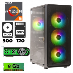 AlphaPC (Ryzen 5 2600 • GTX1060 •  8gb • 500gb • ssd 120Gb) ARG2-T201