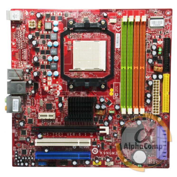 Материнская плата MSI MS-7501 ver1.0 (AM2+/AMD 780G/4xDDR2/K9A2GM-FIH) БУ