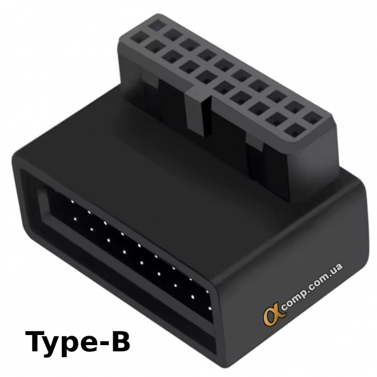 Переходник USB 3.0 угловой 20pin Type-B