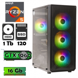 AlphaPC (Ryzen 5 2600 • GTX1060 • 16gb • 1Tb • ssd 240Gb) ARG2-T201