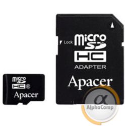 Карта памяти microSD 16GB Apacer Class 4 (AP16GMCSH4-R) + adapter SD