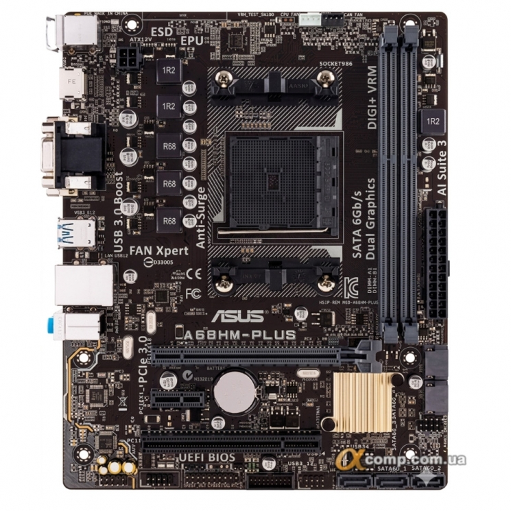 Материнская плата Asus A68HM-PLUS (FM2+ • AMD A68H • 2×DDR3) БУ