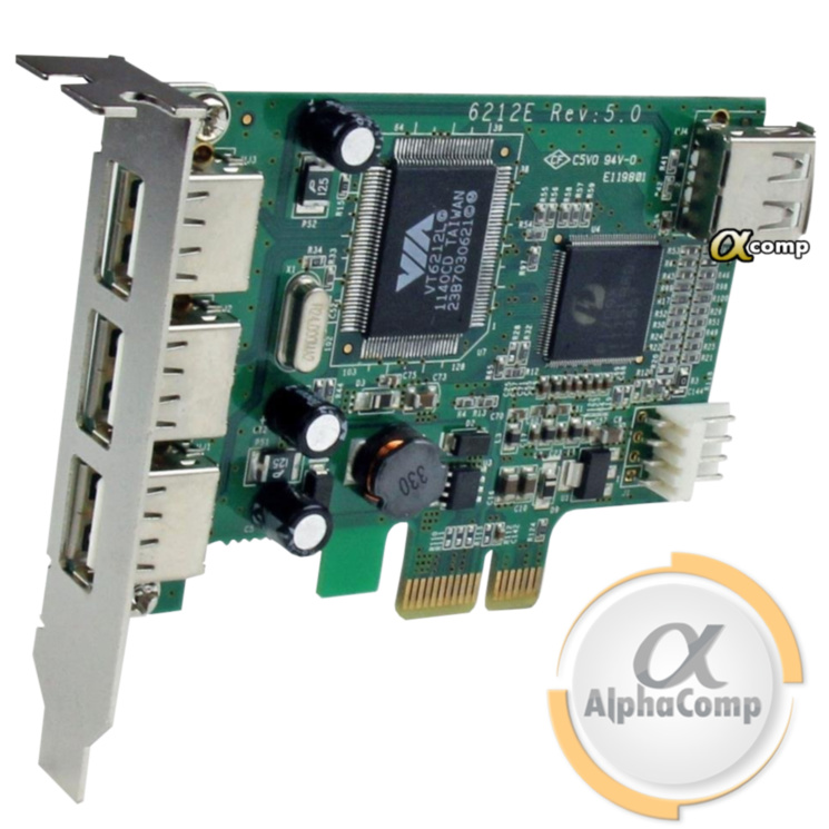 Контроллер PCIe - USB2.0 (EXT: 3×USB2.0, INT: 1×USB2.0) БУ