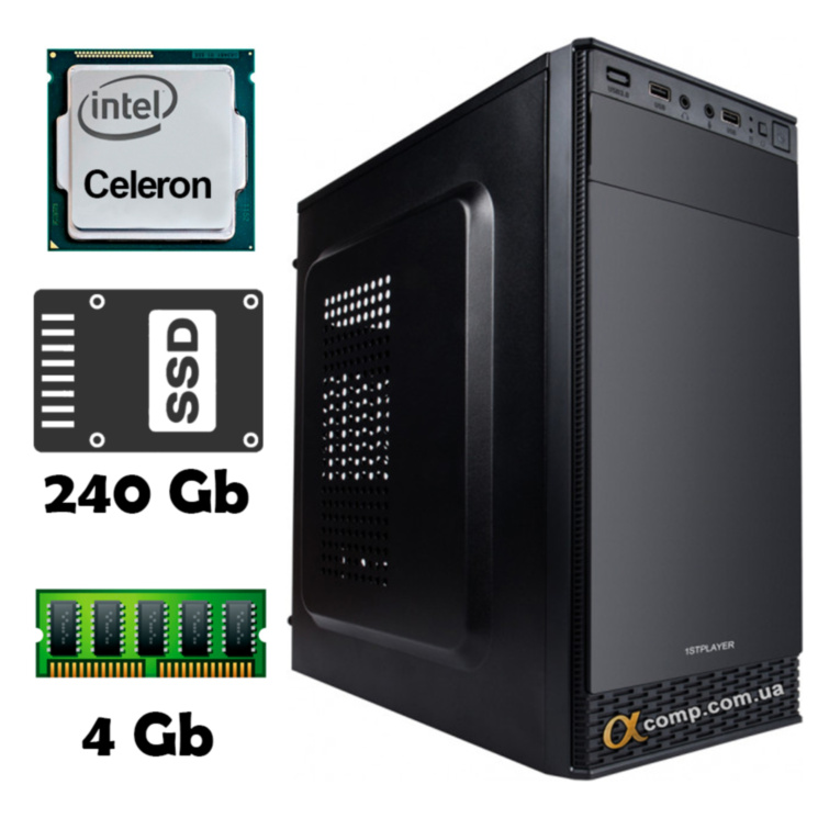 AlphaPC (Celeron G3900 • 4Gb • ssd 240Gb) R6-T101