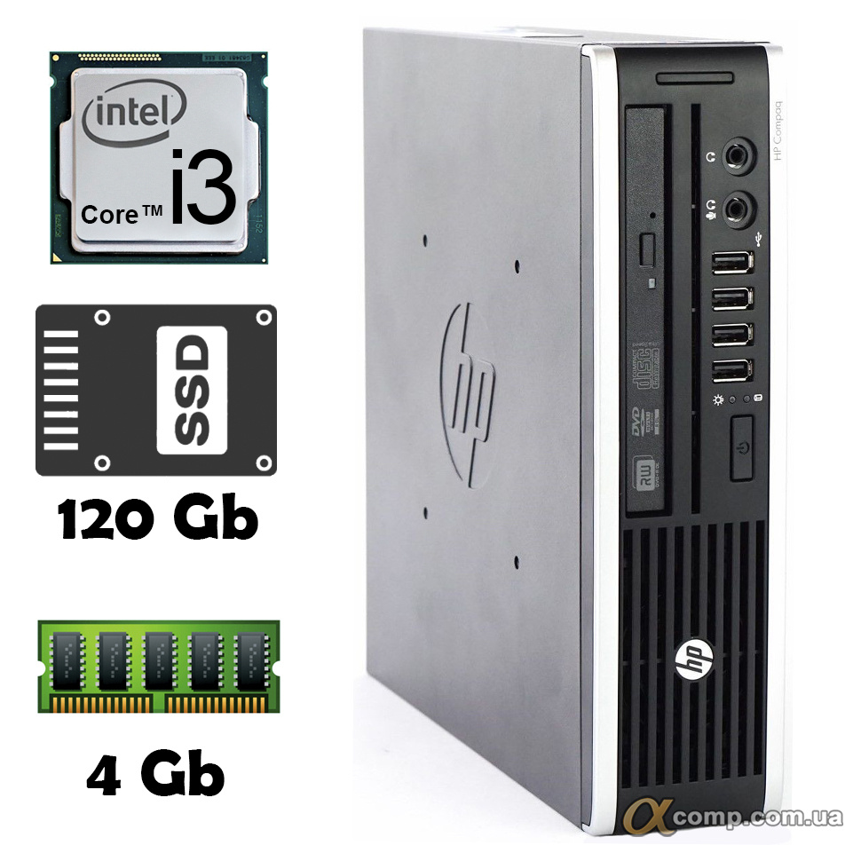 Мини ПК неттоп HP Compaq 8300 Elite (i3 2100 • 4Gb • ssd 120Gb) USFF БУ ...
