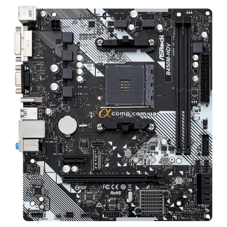 Материнская плата ASRock B450M-HDV R4.0 (AM4 • B450 • 2xDDR4)