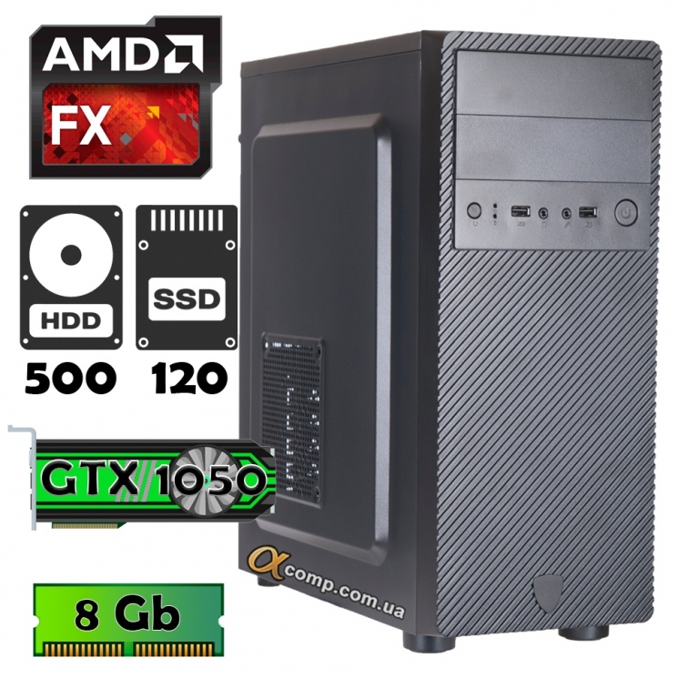 AlphaPC (FX-6100 • GTX1050 • 8Gb • ssd 120Gb • 500Gb) AAG5-T101