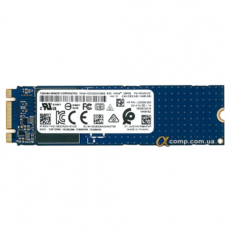 Накопичувач SSD M.2 256Gb KIOXIA BG3 M.2 2280 PCIe 3.0 ×4 NVMe TLC (KBG30ZMV256G) 650/1000