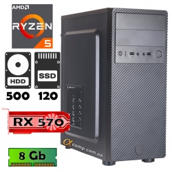 AlphaPC (Ryzen 5 1600 • RX570 • 8Gb • 500Gb • ssd 120Gb) ARG1-T101