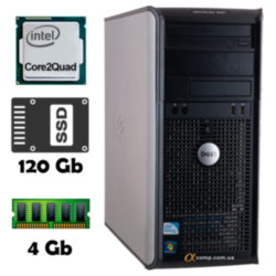 Компьютер Dell 380 (Core2Quad Q9300/4Gb/ssd 120Gb) БУ