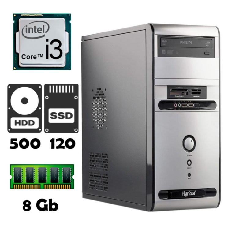 AlphaPC (i3 3210 • 8Gb • 500Gb • ssd 120Gb) R3-T001