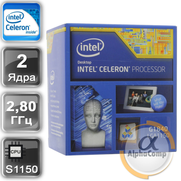 Процессор Intel Celeron G1840 (2×2.80GHz/2Mb/s1150) box