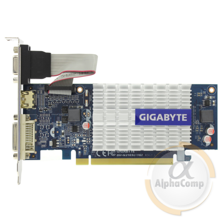 Видеокарта Gigabyte GT210 (1Gb/DDR3/64bit/DVI/HDMI/VGA) БУ