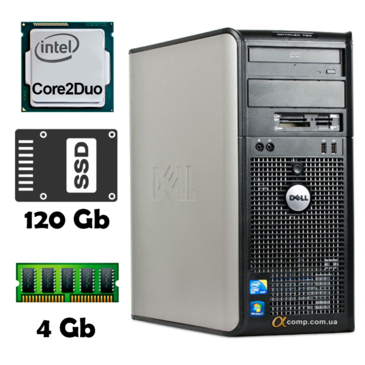 Компьютер Dell 780 (Core2Duo E8200/4Gb/ssd 120Gb) БУ