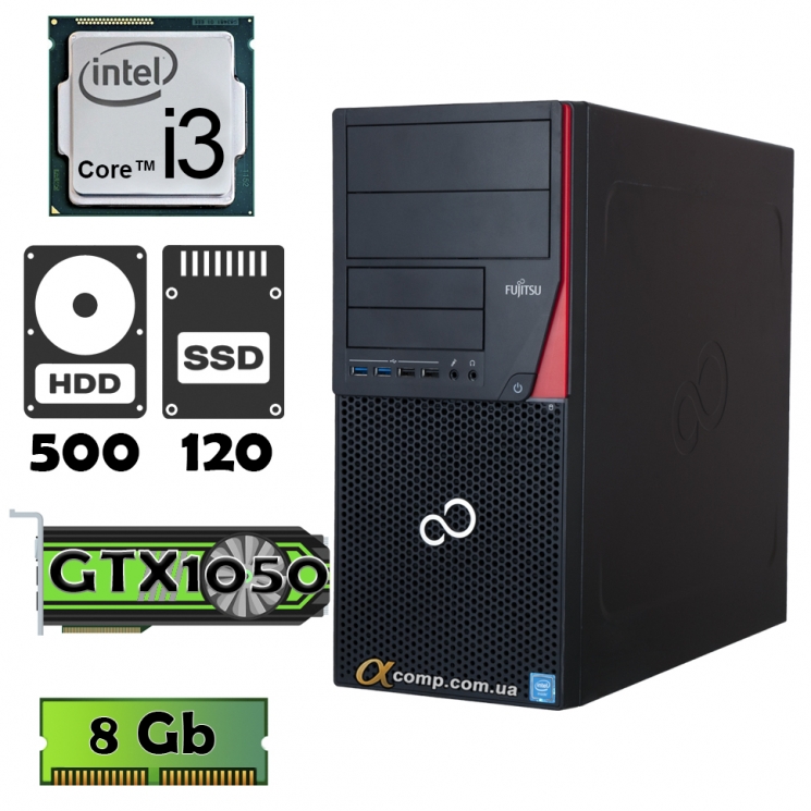 Fujitsu P756 (i3 6100 • GTX1050 • 8Gb • 500Gb • ssd 120Gb) MT