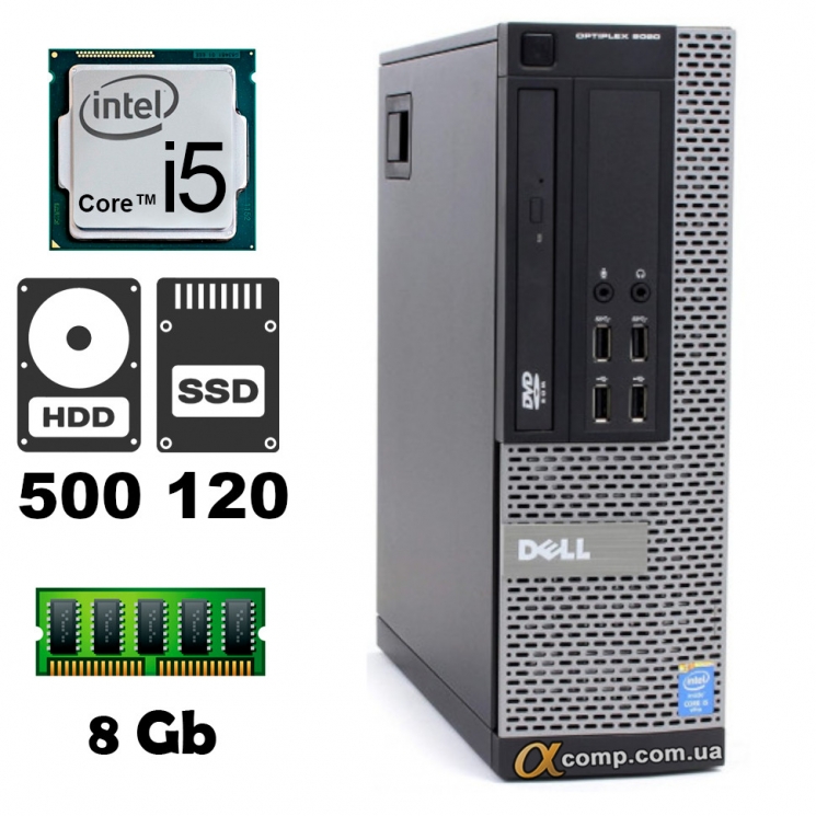 Компьютер Dell OptiPlex 9020 SFF (i5 4430 • 8Gb • ssd 120Gb • hdd 500Gb) БУ
