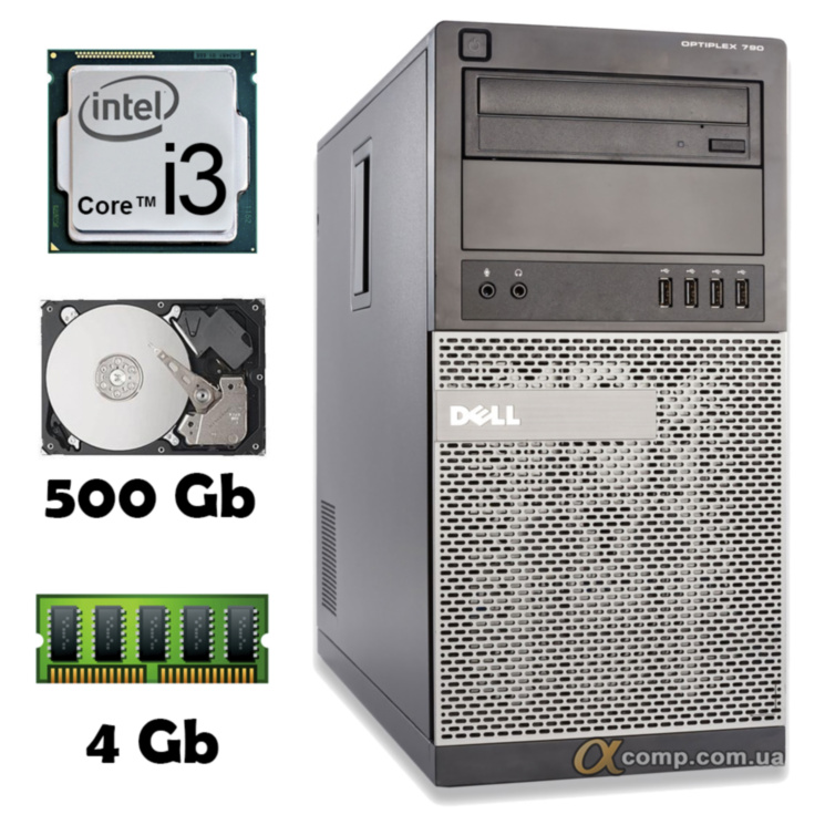 Компьютер Dell 790 (i3-2100/4Gb/500Gb) Tower БУ