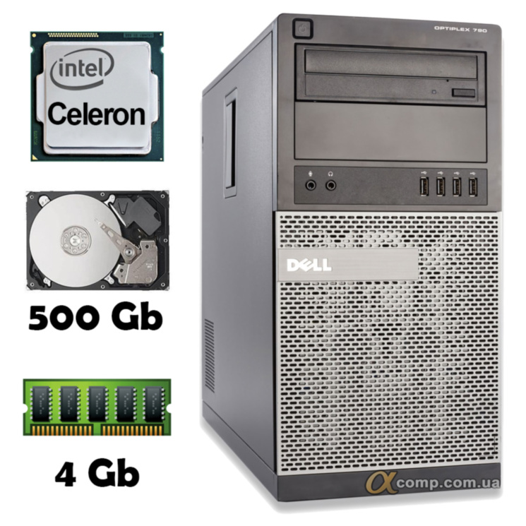 Компьютер Dell 790 (Celeron G530/4Gb/500Gb) Tower БУ