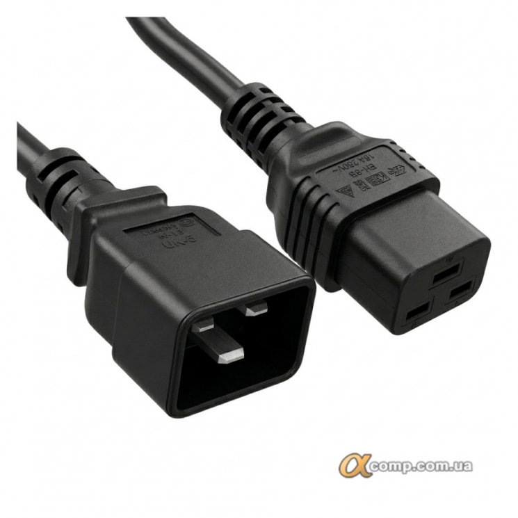 Кабель живлення 220V 16A IBM C19 - C20 (для UPS серверів, 00N7701, E71924F) orig 2.5м БВ