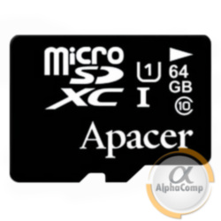 карта памяти microSD 64GB Apacer Class 10  (AP64GMCSX10U1-RA)